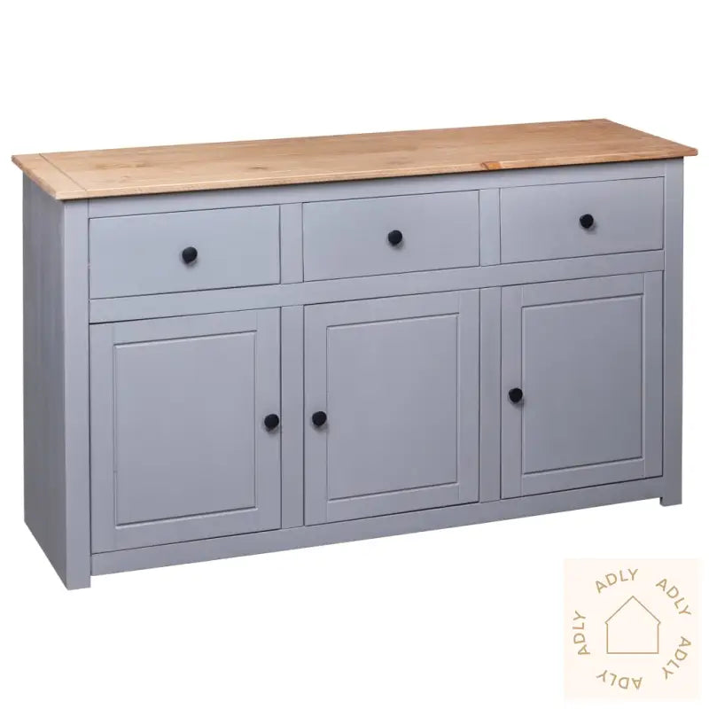 Skjenk Grå 135X40X80 Cm Heltre Furu Panama Range