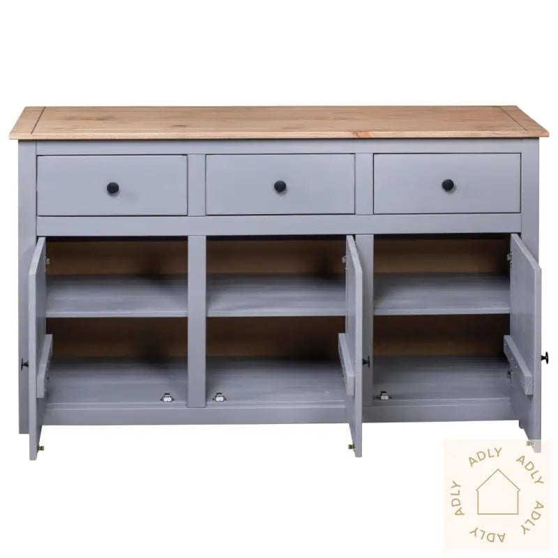 Skjenk Grå 135X40X80 Cm Heltre Furu Panama Range