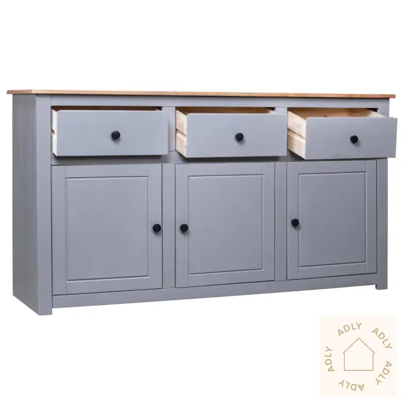 Skjenk Grå 135X40X80 Cm Heltre Furu Panama Range