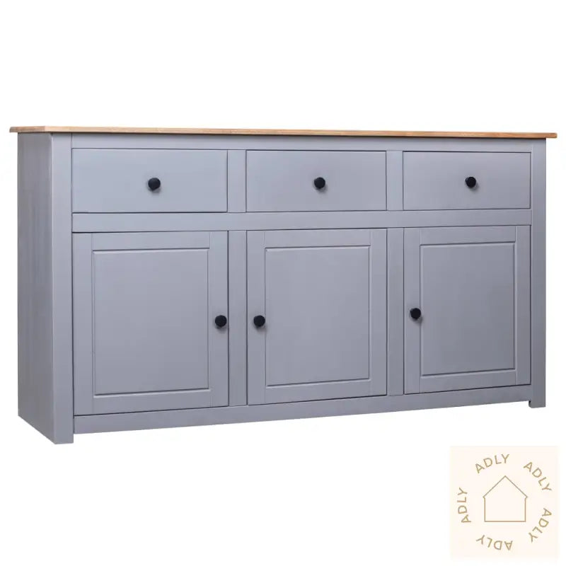 Skjenk Grå 135X40X80 Cm Heltre Furu Panama Range