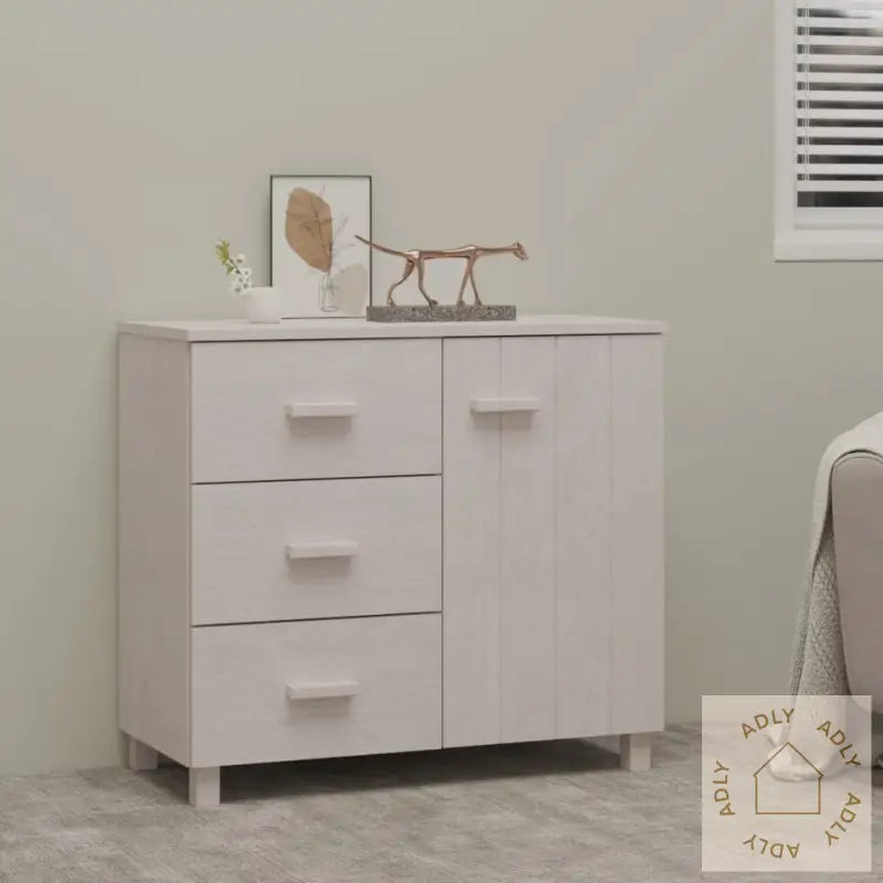 Skjenk Hamar Hvit 90X40X80 Cm Heltre Furu