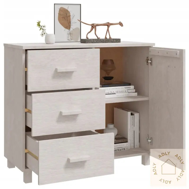 Skjenk Hamar Hvit 90X40X80 Cm Heltre Furu
