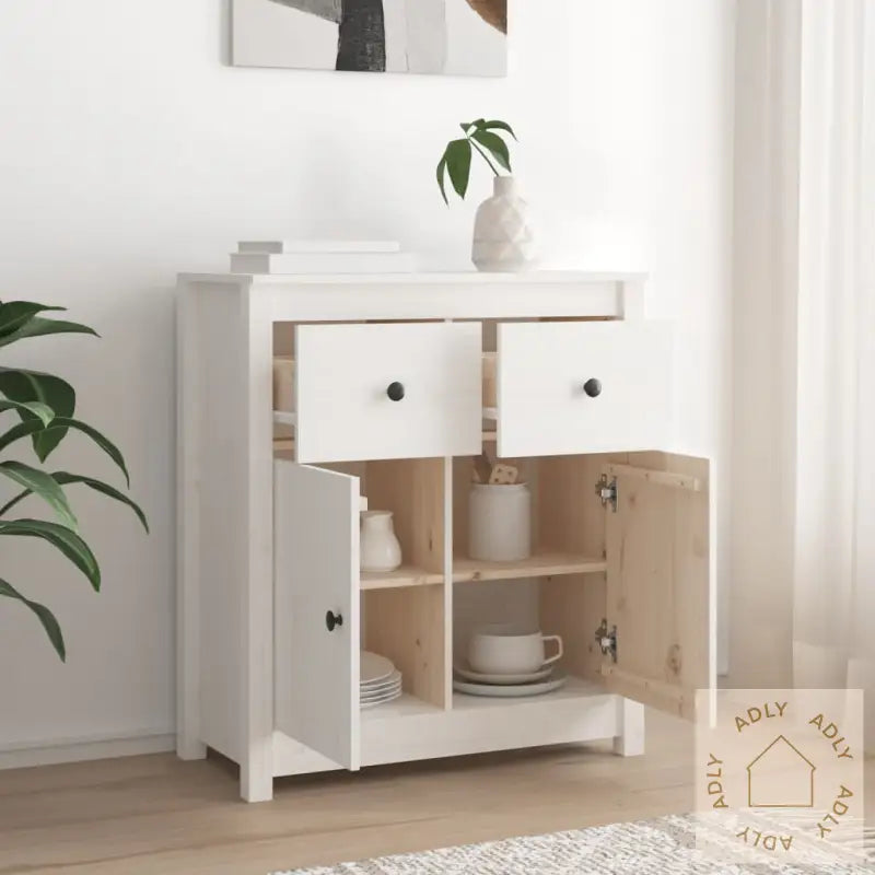 Skjenk Hvit 70X35X80 Cm Heltre Furu