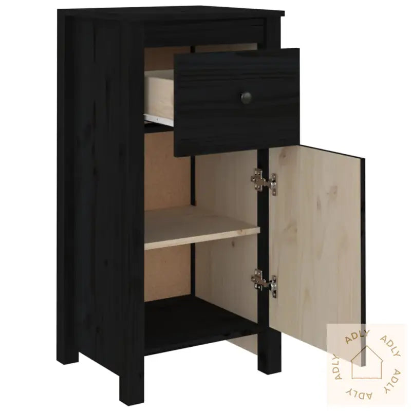 Skjenk Svart 40X35X80 Cm Heltre Furu