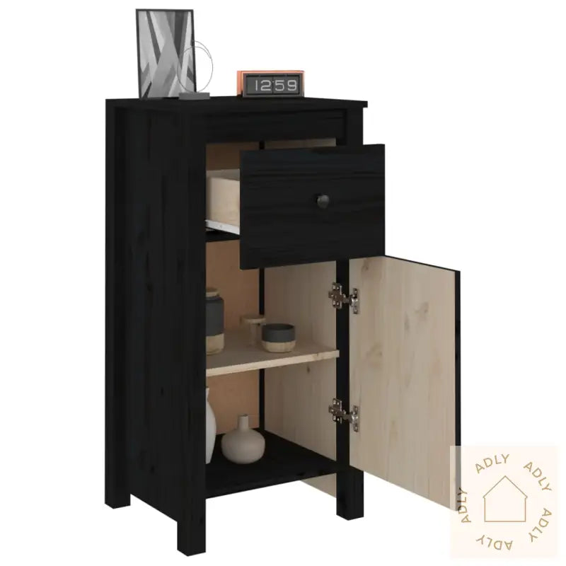 Skjenk Svart 40X35X80 Cm Heltre Furu