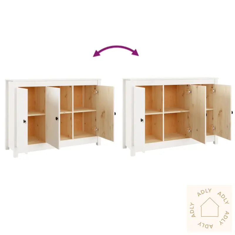 Skjenk Hvit 100X35X74 Cm Heltre Furu