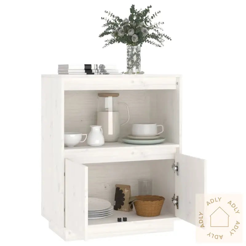 Skjenk Hvit 60X34X75 Cm Heltre Furu