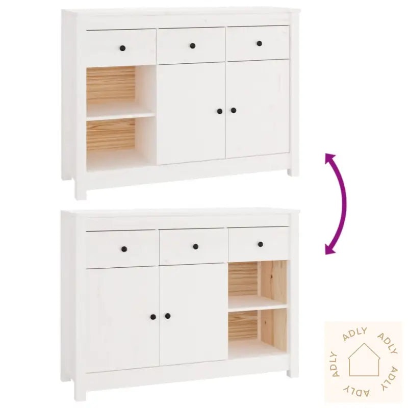 Skjenk Hvit 100X35X74 Cm Heltre Furu