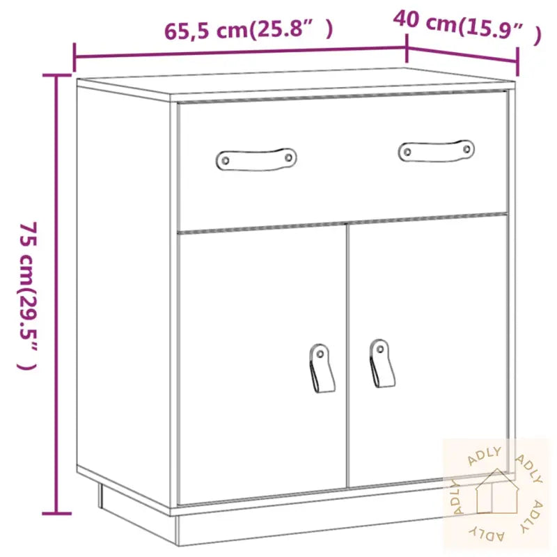 Skjenk Grå 65,5X40X75 Cm Heltre Furu