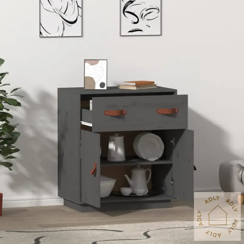 Skjenk Grå 65,5X40X75 Cm Heltre Furu