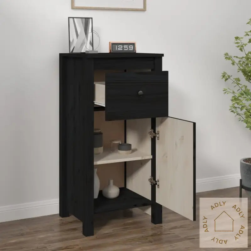 Skjenk Svart 40X35X80 Cm Heltre Furu