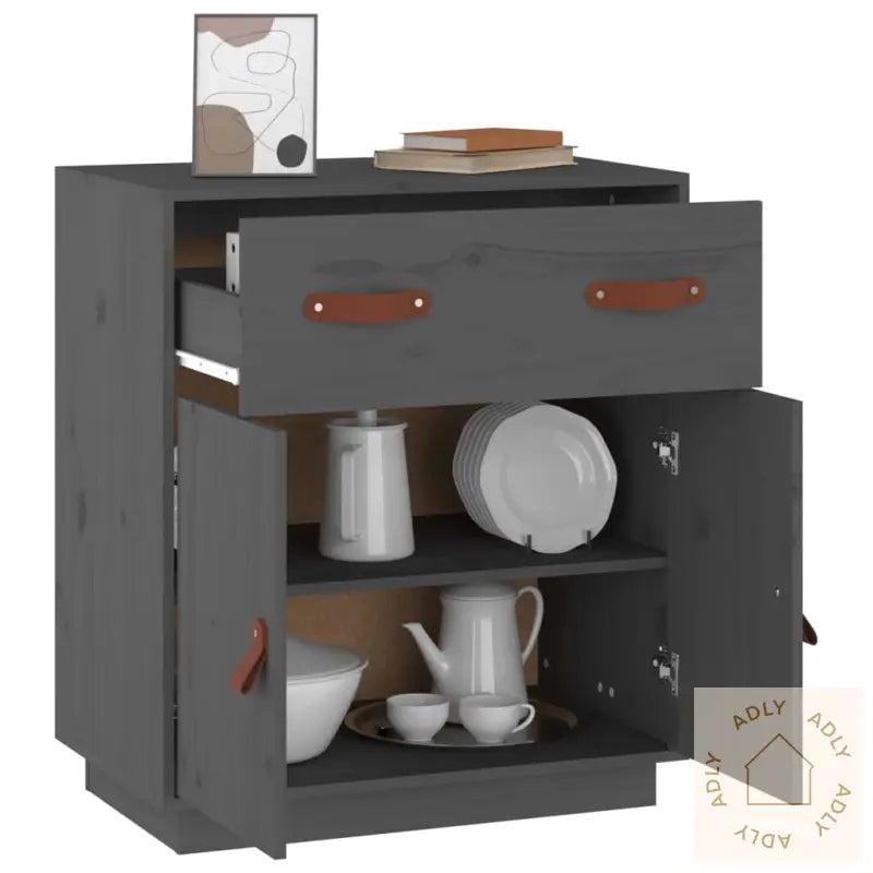 Skjenk Grå 65,5X40X75 Cm Heltre Furu