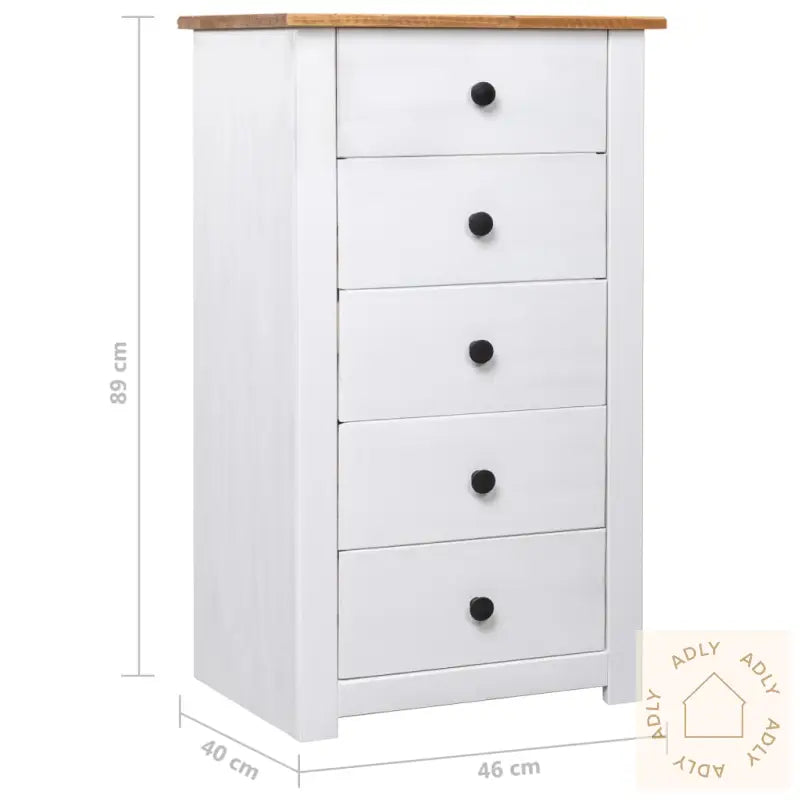 Skjenk Hvit 46X40X89 Cm Furu Panama Range