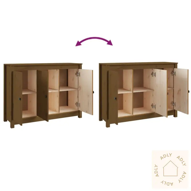 Skjenk Honningbrun 100X35X74 Cm Heltre Furu
