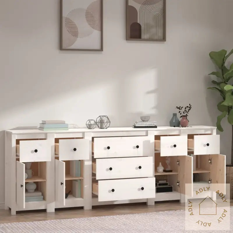 Skjenk Hvit 230X35X80 Cm Heltre Furu