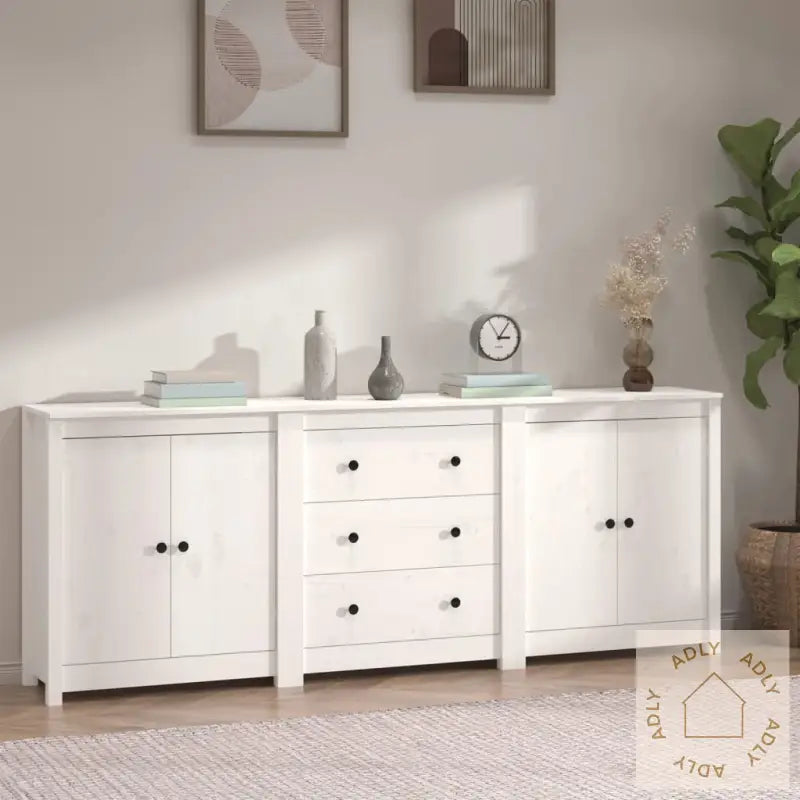 Skjenk Hvit 210X35X80 Cm Heltre Furu