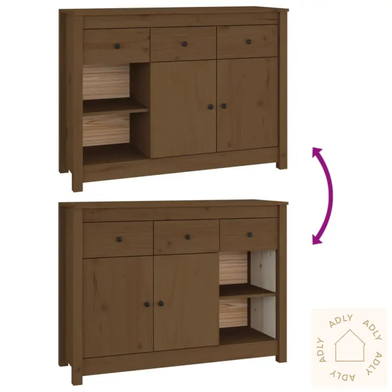 Skjenk Honningbrun 100X35X74 Cm Heltre Furu