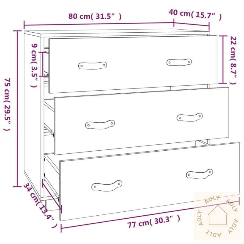 Skjenk Voksbrun 80X40X75 Cm Heltre Furu