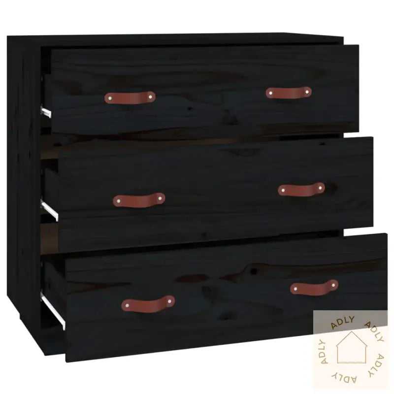 Skjenk Svart 80X40X75 Cm Heltre Furu