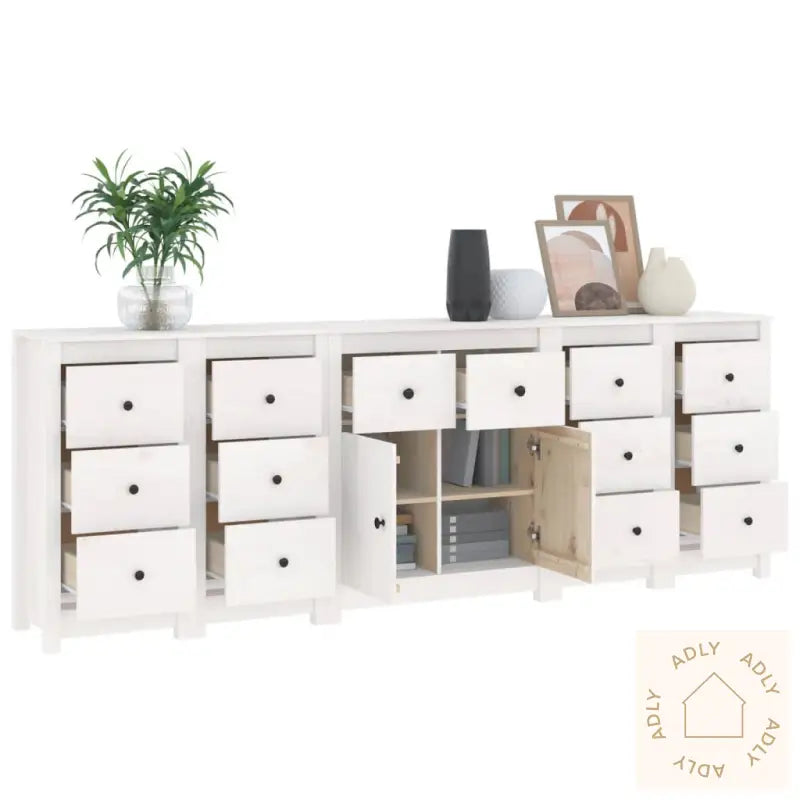 Skjenk Hvit 230X35X80 Cm Heltre Furu