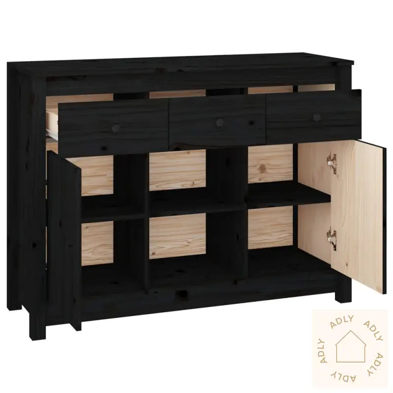 Skjenk Svart 100X35X74,5 Cm Heltre Furu