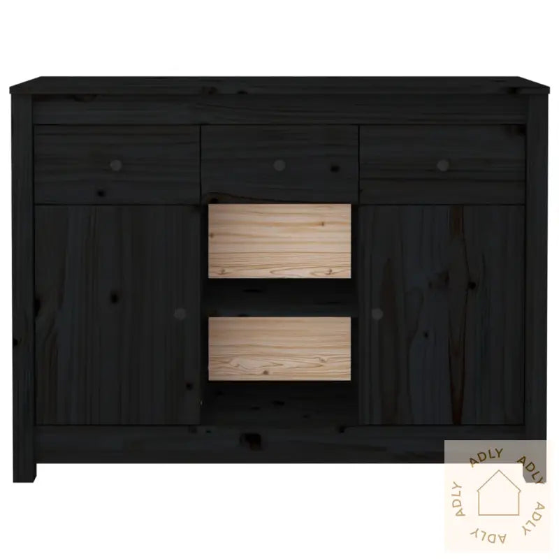Skjenk Svart 100X35X74,5 Cm Heltre Furu