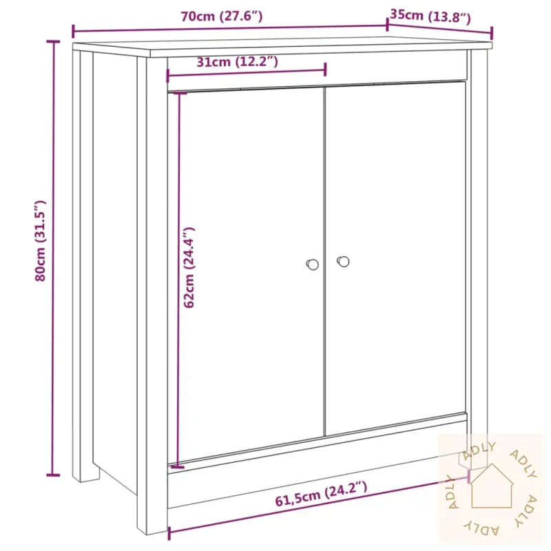 Skjenk 70X35X80 Cm Heltre Furu