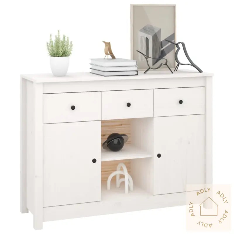 Skjenk Hvit 100X35X74,5 Cm Heltre Furu