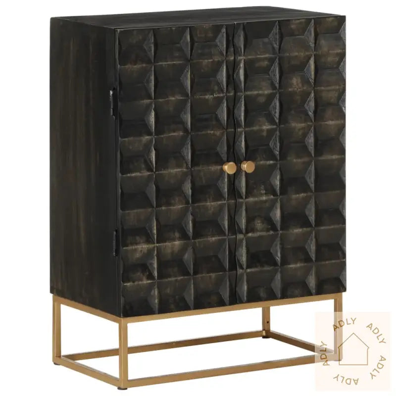 Skjenk Svart 55X34X75 Cm Heltre Mango Og Jern