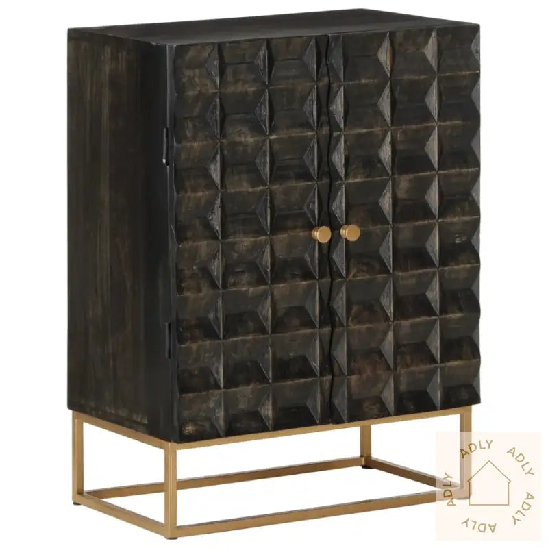 Skjenk Svart 55X34X75 Cm Heltre Mango Og Jern