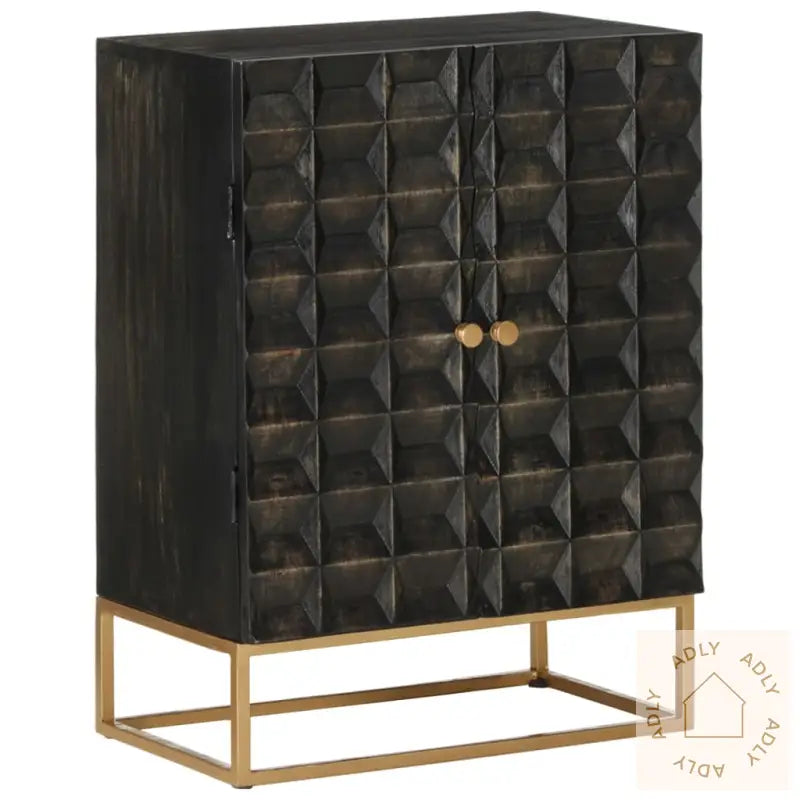Skjenk Svart 55X34X75 Cm Heltre Mango Og Jern