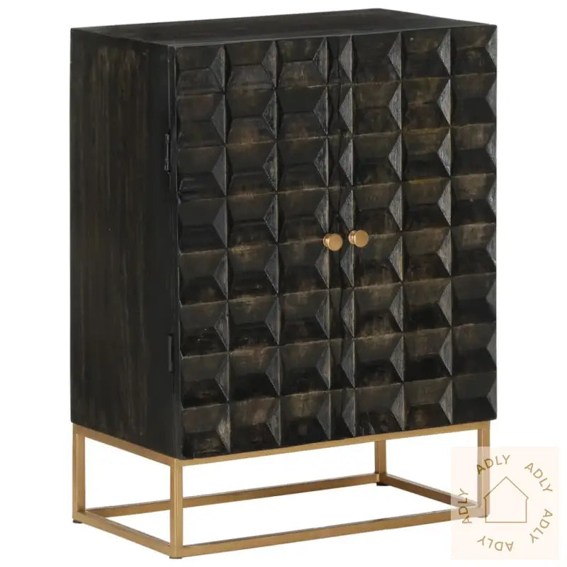 Skjenk Svart 55X34X75 Cm Heltre Mango Og Jern