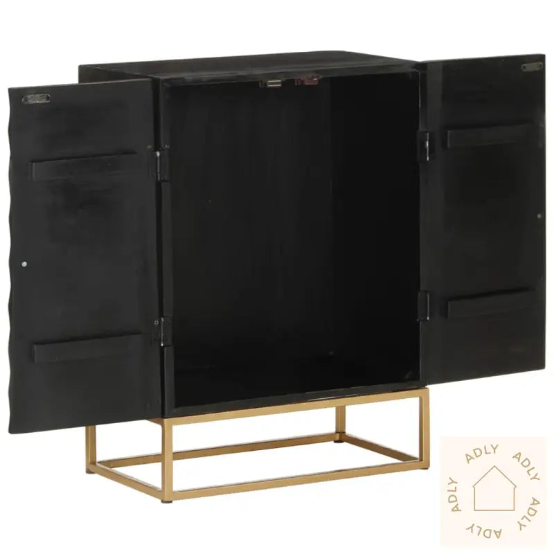 Skjenk Svart 55X34X75 Cm Heltre Mango Og Jern