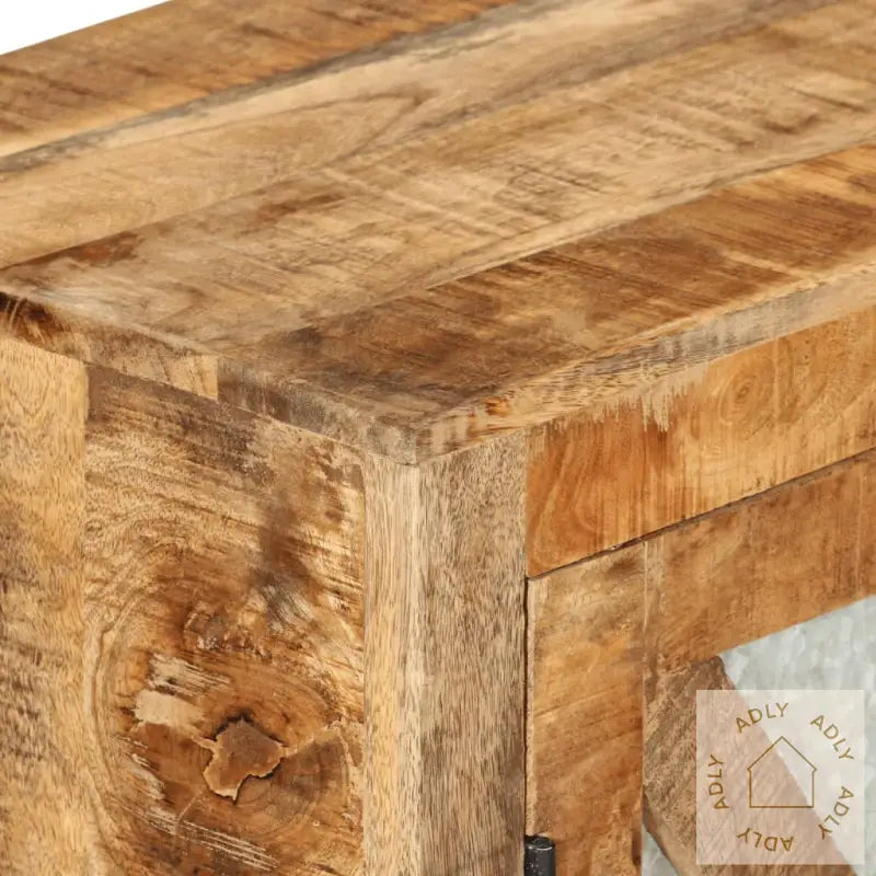 Skjenk 80X30X71 Cm Grov Heltre Mango Og Metall
