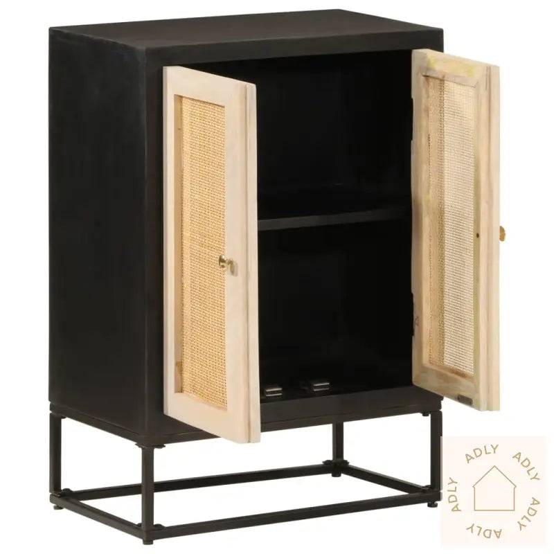 Skjenk Svart 55X30X76 Cm Heltre Mango Og Jern