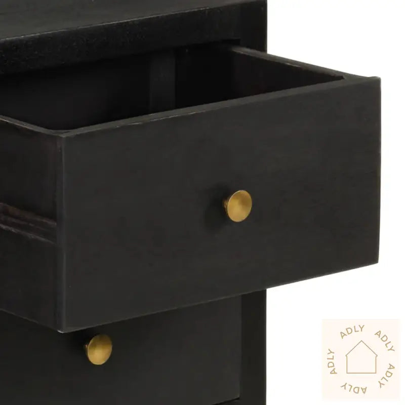 Skjenk Svart Og Gull 110X30X75 Cm Heltre Mango