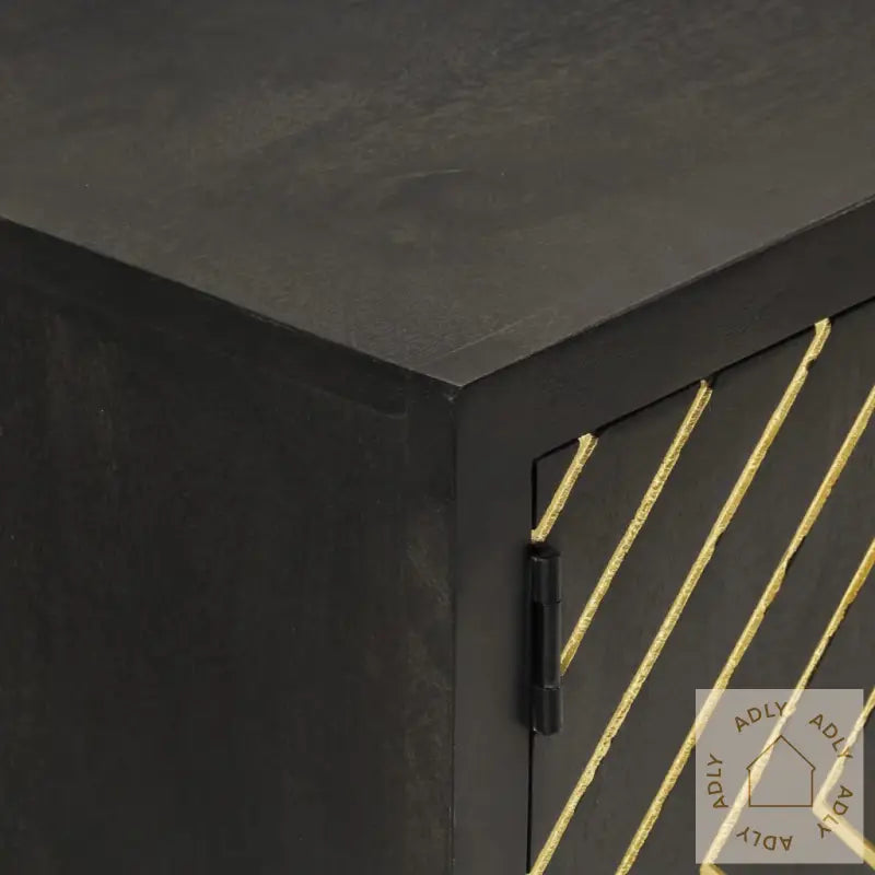 Skjenk Svart Og Gull 110X30X75 Cm Heltre Mango