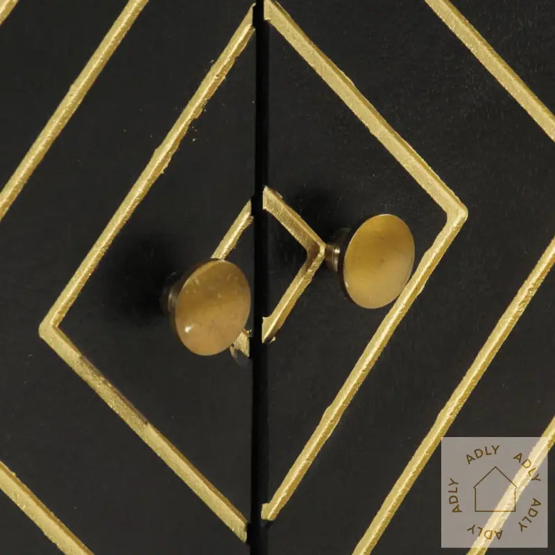 Skjenk Svart Og Gull 110X30X75 Cm Heltre Mango