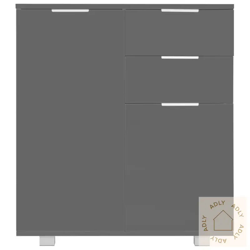 Skjenk Høyglans Grå 71X35X80 Cm Sponplate