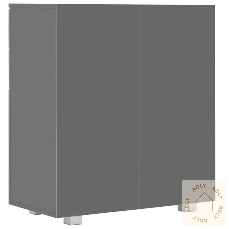 Skjenk Høyglans Grå 71X35X80 Cm Sponplate