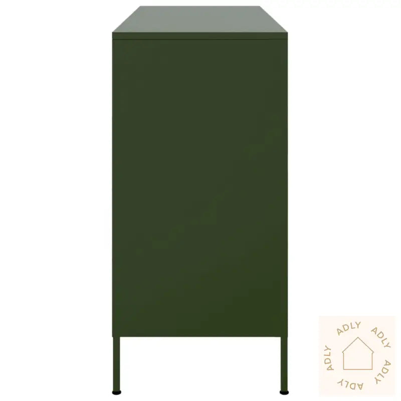 Skjenk Olivengrønn 100,5X39X79 Cm Stål