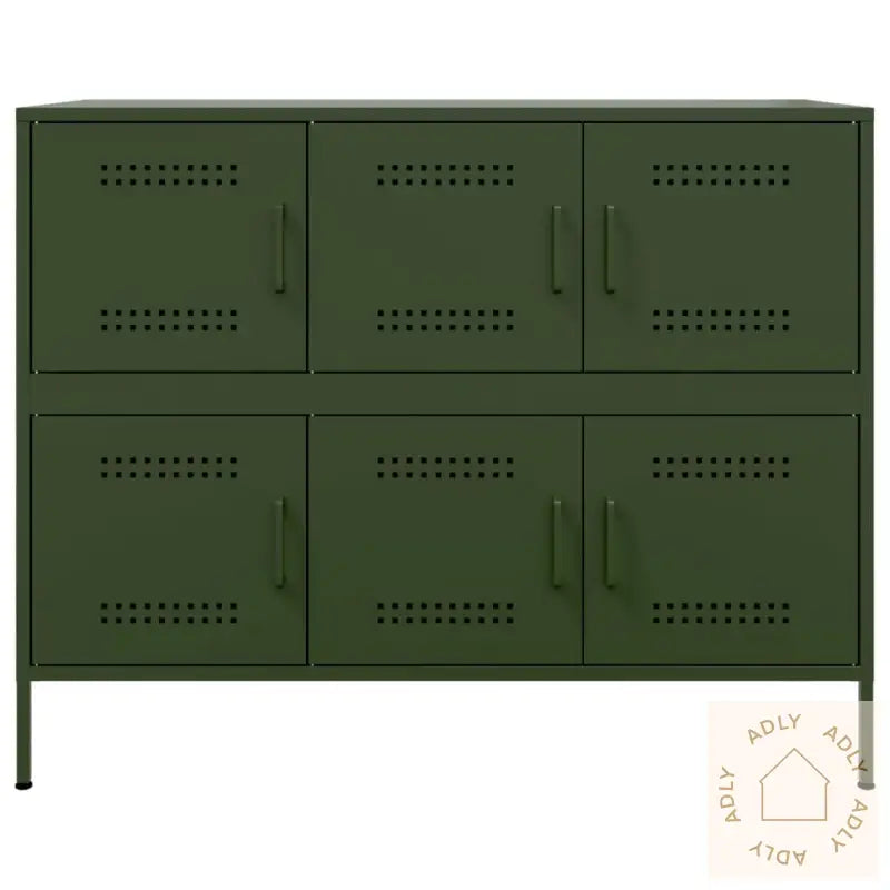 Skjenk Olivengrønn 100,5X39X79 Cm Stål