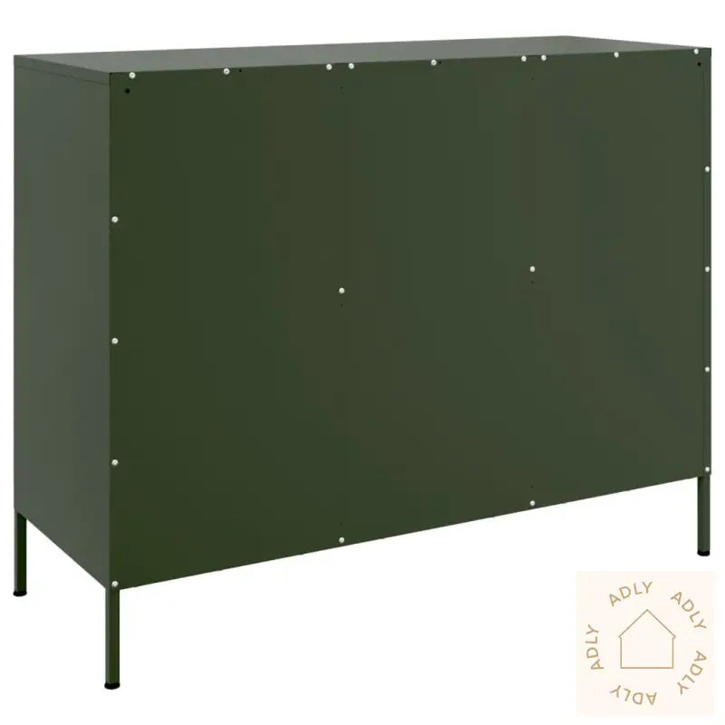 Skjenk Olivengrønn 100,5X39X79 Cm Stål