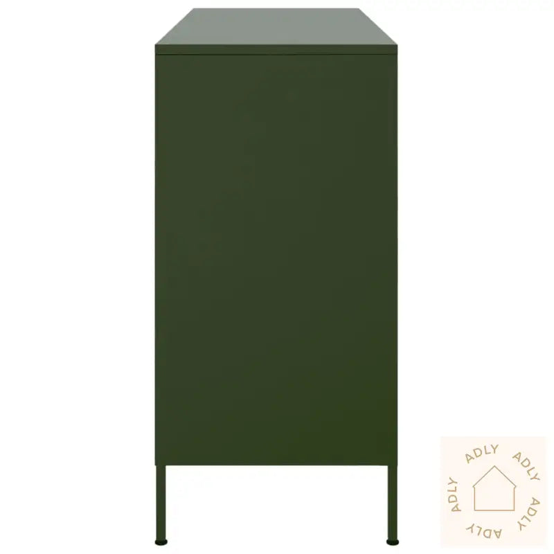 Skjenk Olivengrønn 100,5X39X79 Cm Stål