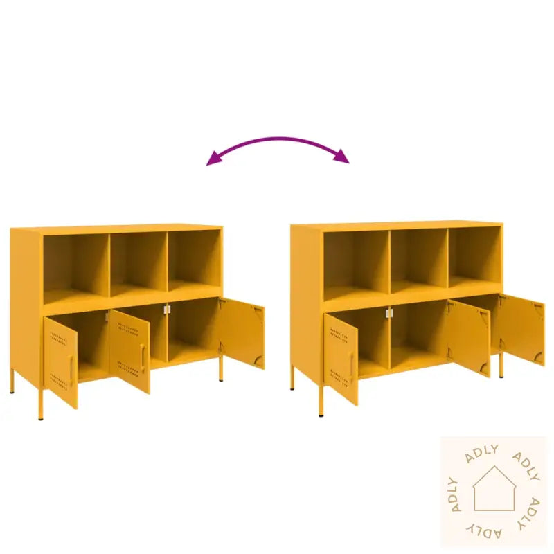 Skjenk Sennepsgul 100,5X39X79 Cm Stål