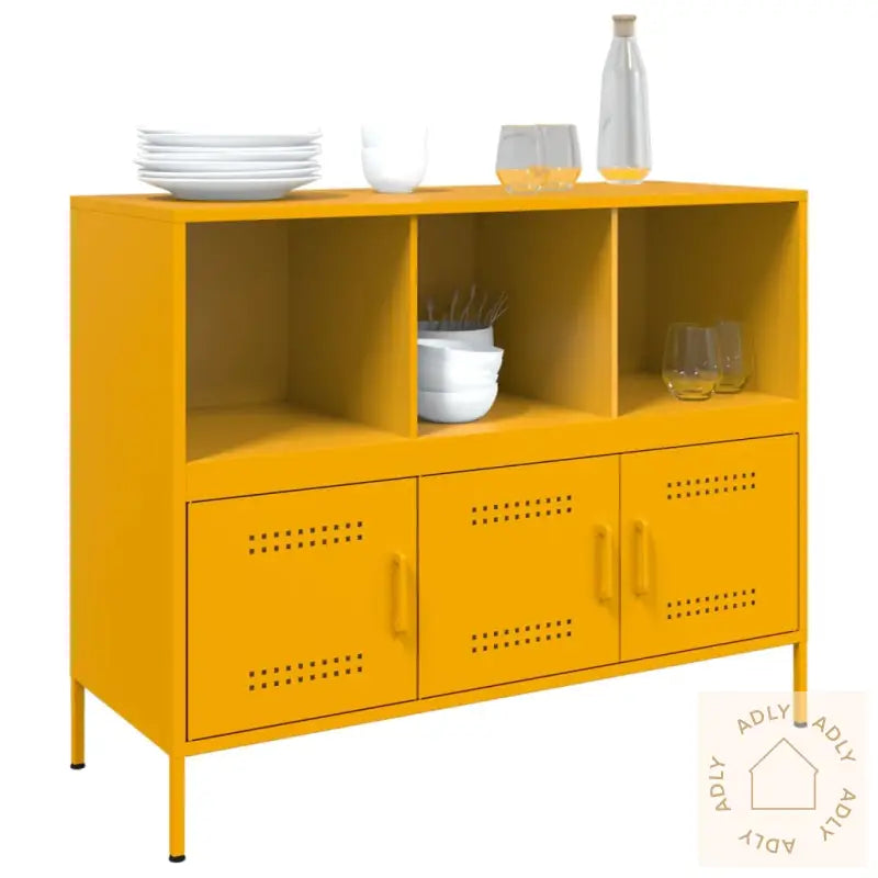 Skjenk Sennepsgul 100,5X39X79 Cm Stål