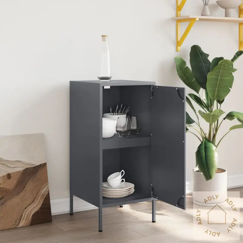 Skjenk Antrasitt 36X39X79 Cm Stål