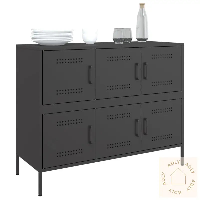 Skjenk Svart 100,5X39X79 Cm Stål