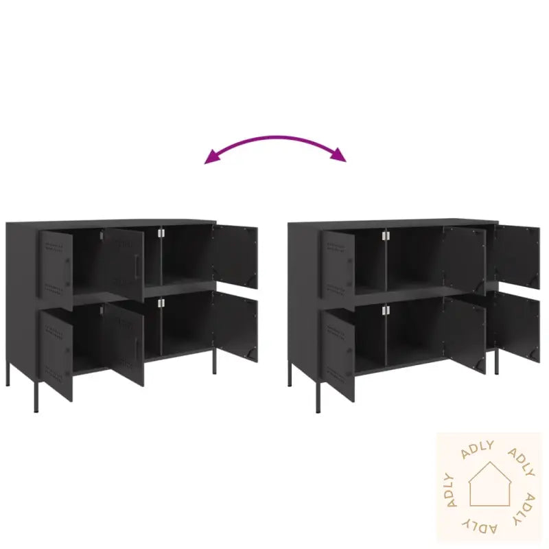 Skjenk Svart 100,5X39X79 Cm Stål