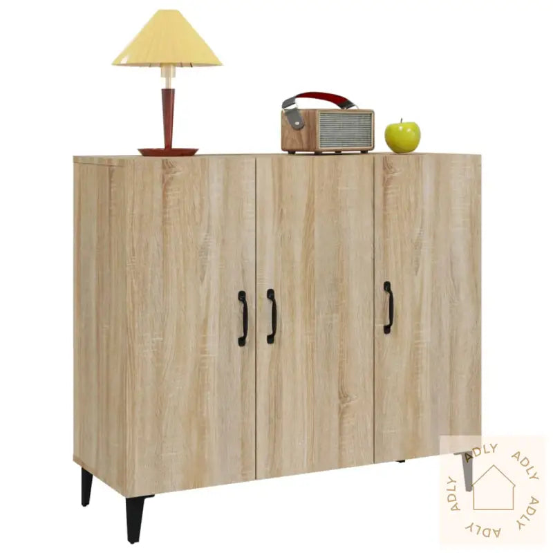 Skjenk Sonoma Eik 90X34X80 Cm Konstruert Tre